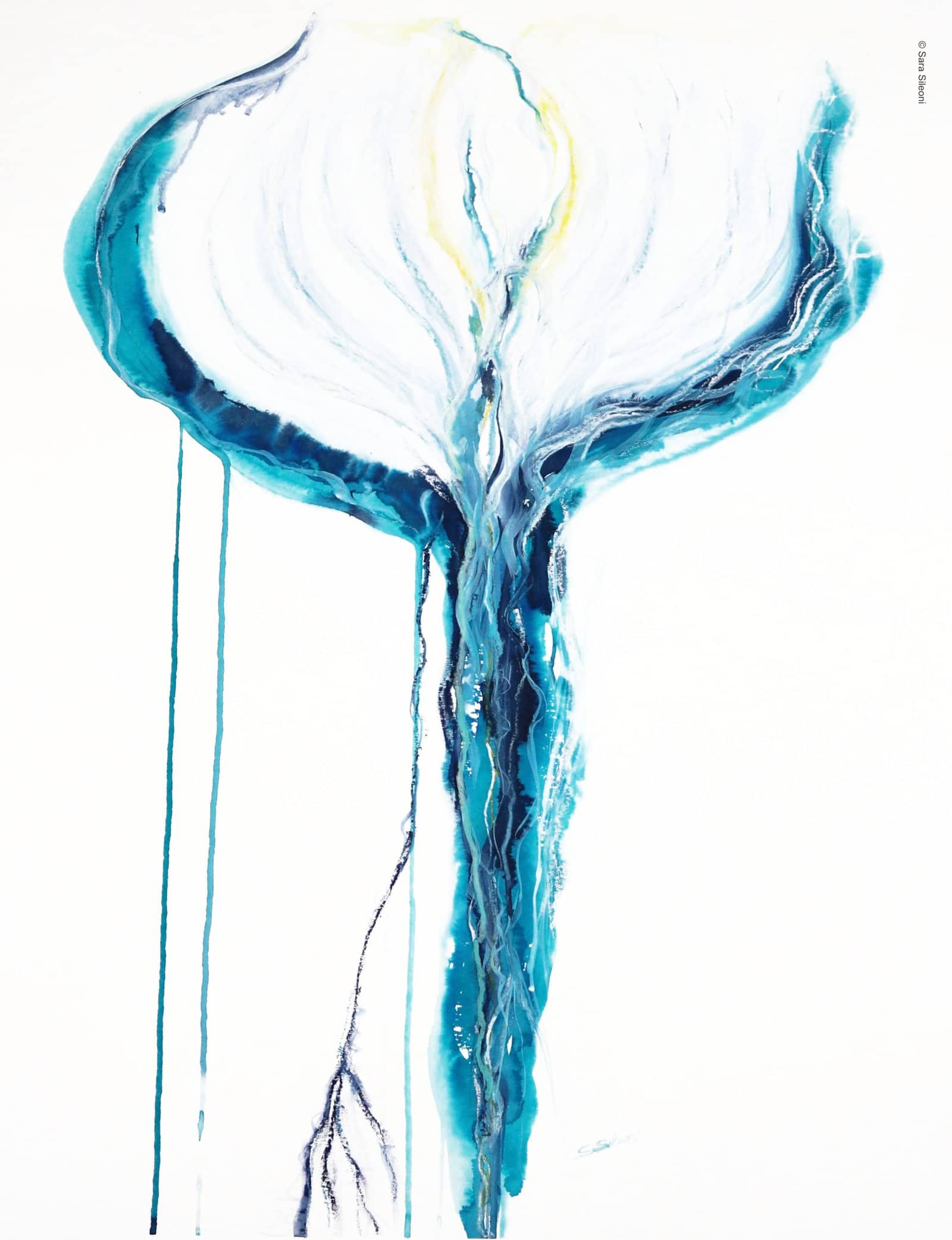 Energia Acqua Serie1 (ecoline e gessetti, 50x70cm)_©Sara Sileoni