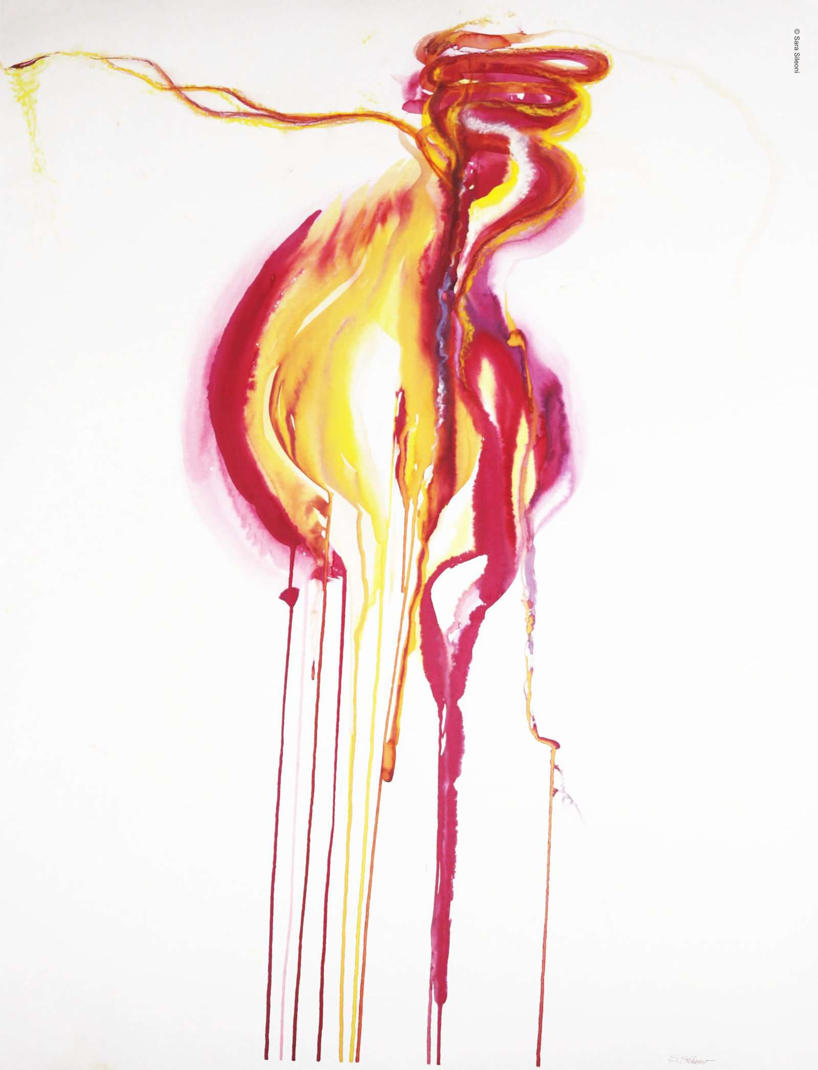 Energia Fuoco Serie1 (ecoline e gessetti, 70x100cm)_©Sara Sileoni
