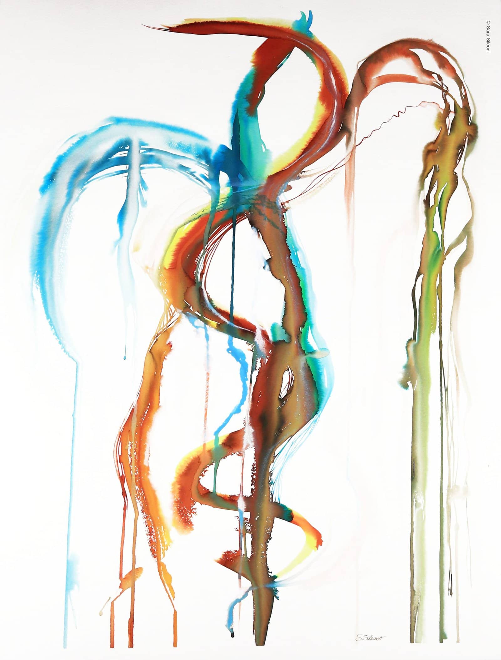 Incontri tra Terra e Aria (ecoline, 56x78cm)_©Sara Sileoni